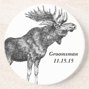 Verre En Grès Dessous de mari vintage Buck Coasters