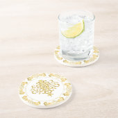 Verre En Grès Elégant mariage Goldish Table Party Dessous de ver (Côté)