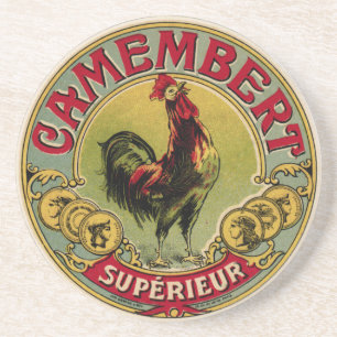 Verre En Grès Ferme française vintage de coq et dessous de verr