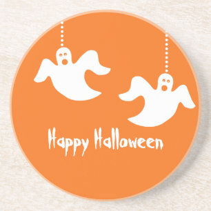 Verre En Grès Hanging Ghosts Halloween Dessous de verre, Orange