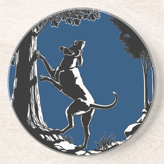 Verre En Grès Hound Dog Art Drink Coasters Chasse Dessous de ver (Devant)
