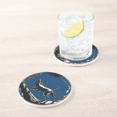 Verre En Grès Hound Dog Art Drink Coasters Chasse Dessous de ver (Côté)