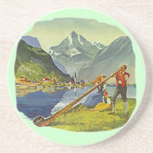 Verre En Grès Klaxon alpin d'alpenhorn d'AlpHorn de dessous de