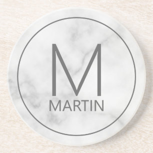Verre En Grès Monogramme personnalisé moderne et Dessous de verr