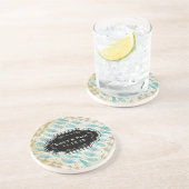 Verre En Grès Motif Mariage de la plume bleue de canard Dessous (Côté)