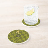 Verre En Grès Olive with Gold Houndstooth Sandstone Dessous de v (Côté)