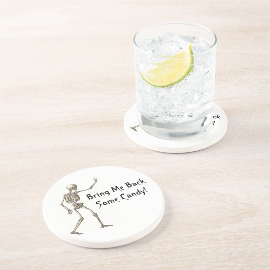 Verre En Grès Ramenez-moi Candy Skeleton Halloween Dessous de ve (Côté)