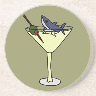 Verre En Grès Requin drôle mangeant de l'olive dans des dessous