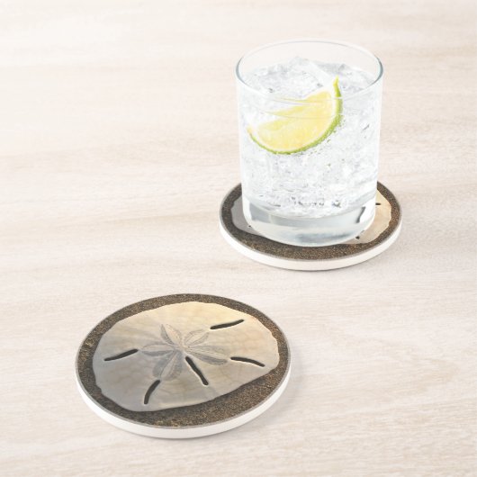 Verre En Grès Sable Dollar Seashell Beach Boissons Dessous de ve (Côté)