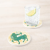 Verre En Grès Sagittaire Signe du Zodiaque sur un Dessous de ver (Côté)