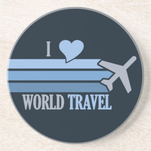 Verre En Grès World Travel dessous de verre, personnalisable