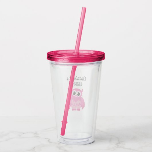 Verre en plastique pour enfant à chou rose girly p (Dos)