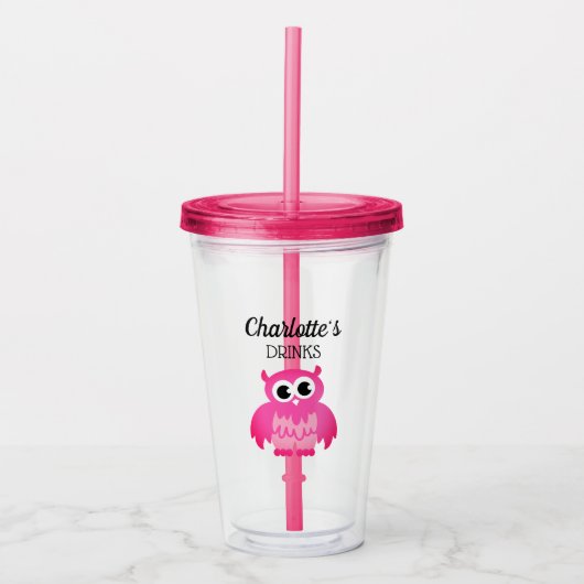 Verre en plastique pour enfant à chou rose girly p (Devant)