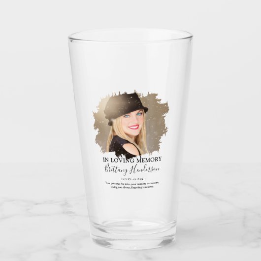 Verre En Souvenir Affectueux | Mémorial Photo (Devant)