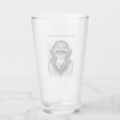 Verre Encre blanche noire de singe drôle Customisée (Dos)