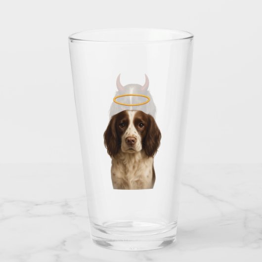 Verre English Springer Spaniel Angel / Devil Glass (Dos)