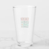 Verre Enseignant Vivre Amour Apprendre (Dos)