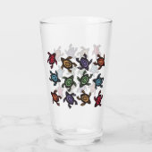 Verre Ensemble de coquilles abstraites de tortues noires (Dos)