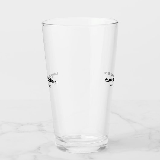 Verre Entreprise Nom et texte Cadeaux clients (Droite)