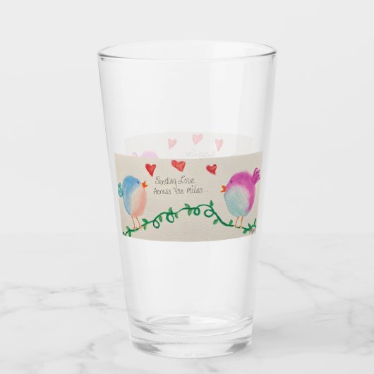 Verre Envoi d'amour à travers les kilomètres (Devant)