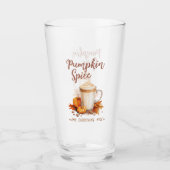 Verre Épice citrouille - Feuillage de fin et d'automne (Devant)