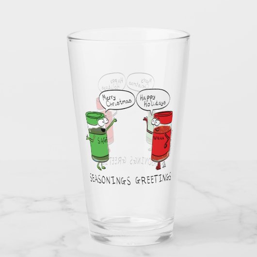 Verre Épices de cuisine de dessin animé de Noël drôle (Devant)