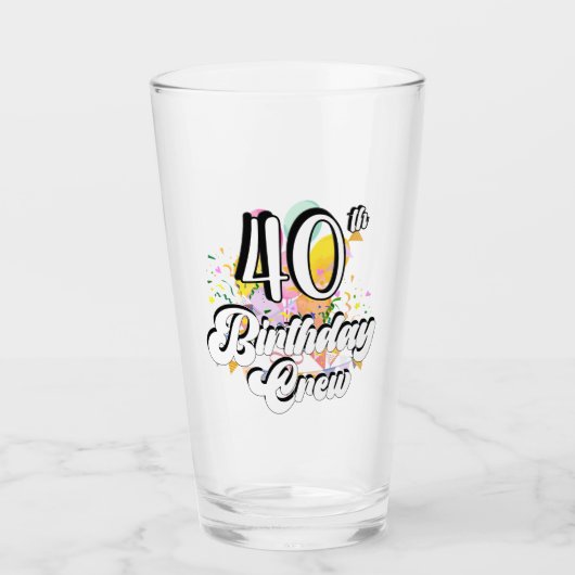 Verre Équipage de 40e anniversaire 40 équipes de fête Bo (Devant)