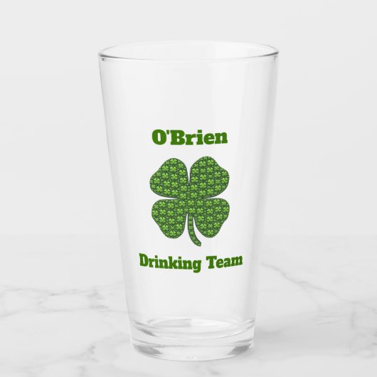 Verre Équipe de boisson irlandaise Clover Shamrock Beer (Devant)