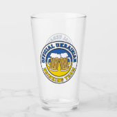 Verre Équipe de boisson ukrainienne Drapeau de l'Ukraine (Devant)