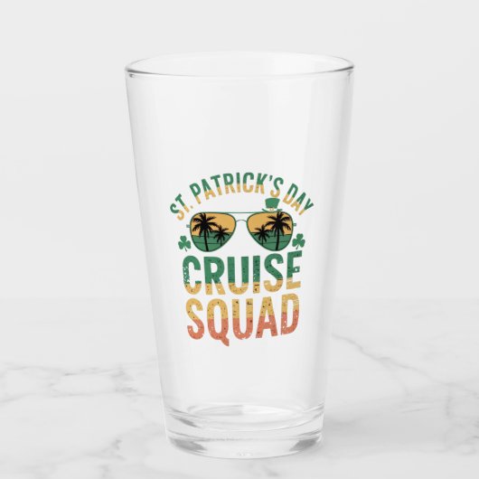 Verre Équipe de croisière de la Saint-Patrick drôle fami (Devant)