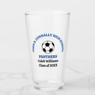Verre Équipe de football personnalisée du lycée Blue