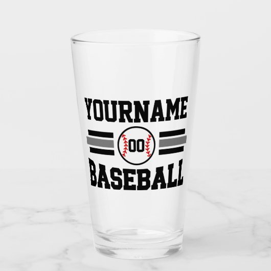 Verre Équipe de joueurs de baseball rétro personnalisés (Devant)