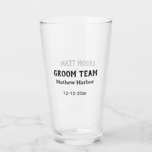 Verre Équipe du marié nom du garçon d'honneur date enter
