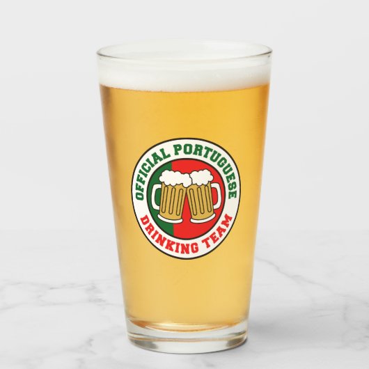 Verre Équipe Portugaise Officielle de Boisson Drapeau Po (Devant (rempli))