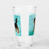 Verre Espagnol noir et Tan Cavalier avec libellule (Gauche)