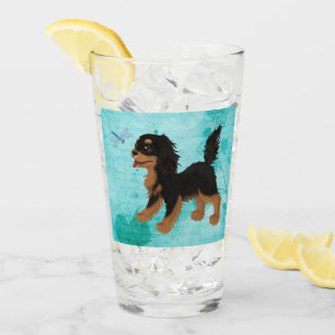 Verre Espagnol noir et Tan Cavalier avec libellule