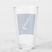 Verre Esprit nautique Ancre Dauphin Marine Bleu (Dos)