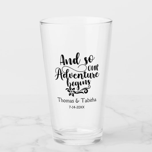 Verre Et donc notre aventure commence un mariage personn (Devant)