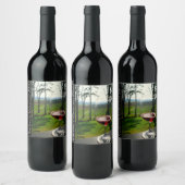 Verre et Vignoble Design Vin Étiquette (Bouteilles)