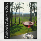 Verre et Vignoble Design Vin Étiquette (Étiquettes simples)