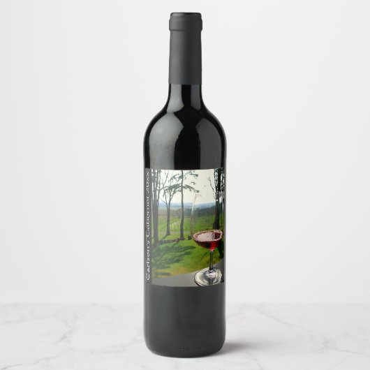 Verre et Vignoble Design Vin Étiquette (Devant)