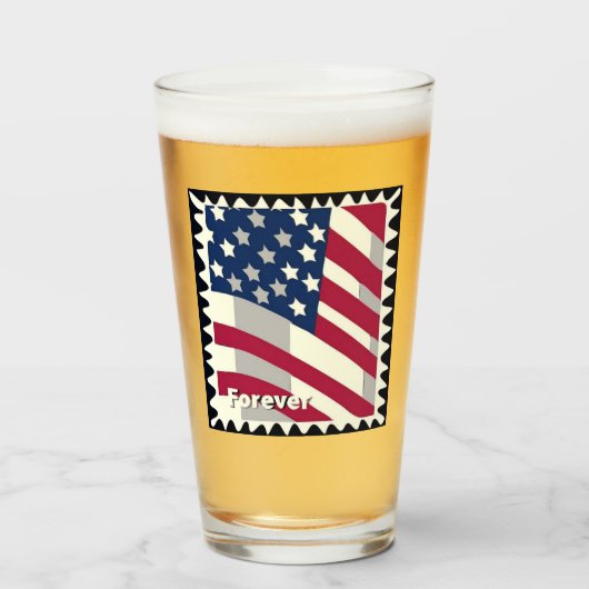 VERRE ÉTATS-UNIS D'AMÉRIQUE DRAPEAU FOREVER STAMP (Devant (rempli))