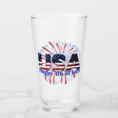Verre Etats-Unis drapeau texte parties scintillant feux (Devant)
