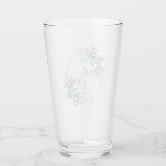 Verre Eucalyptus et or mariage personnalisé (Dos)