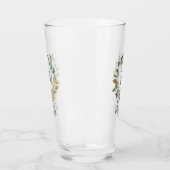 Verre Eucalyptus Greenery M. et Mme Mariage Monogram (Gauche)
