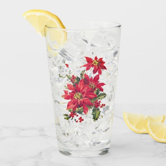 Verre Euphorbe Joyeux Noël (Devant glace)