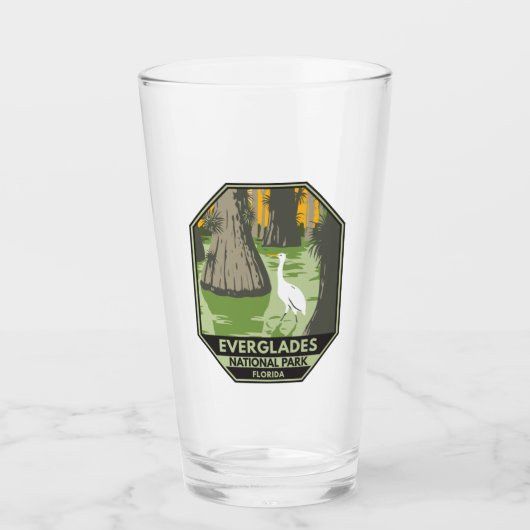 Verre Everglades Parc National Floride Egret Vintage (Devant)