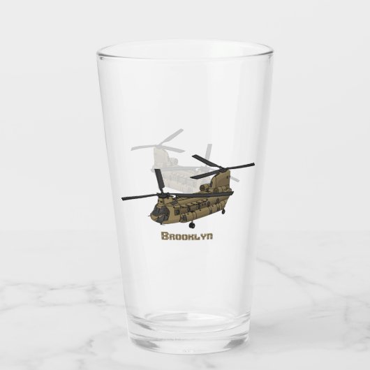 Verre Exemple d'hélicoptère militaire Chinook (Dos)