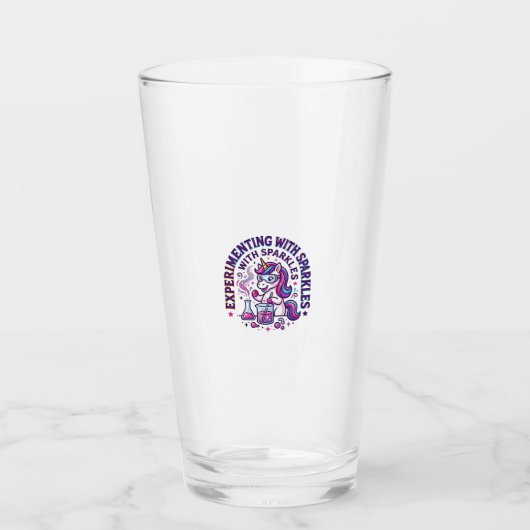Verre Expérience de licorne avec publicité coupée en sci (Devant)
