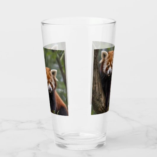Verre "Explorateurs en haut de l'arbre : Pandas rouge bé (Gauche)